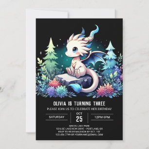 Whimsy Fantasy Dragon Birthday Invitation