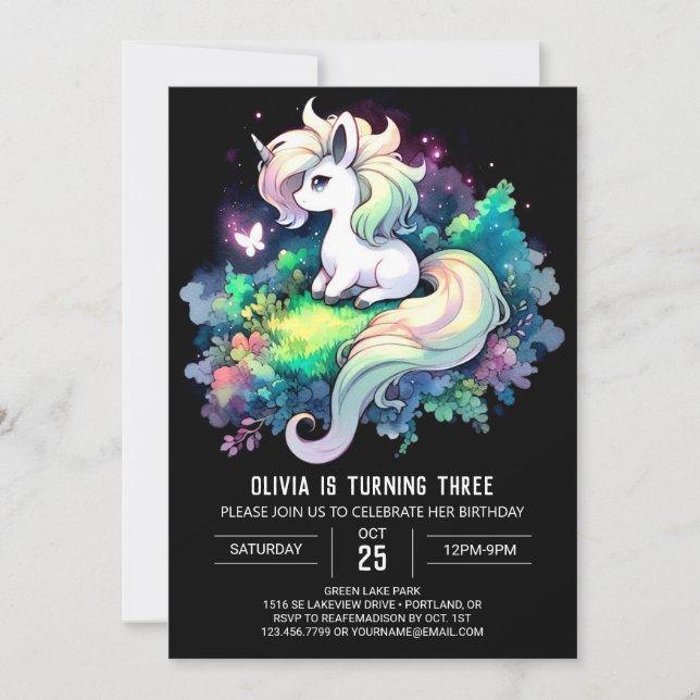 Whimsy Fantasy Horse Birthday Invitation (Front)