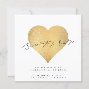 Whimsy Faux Gold Heart Save The Date