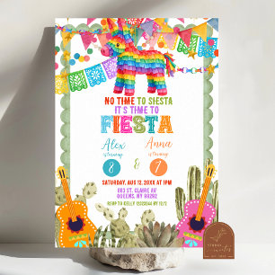 Whimsy Fiesta Mexican Piñata Joint Birthday Invitation