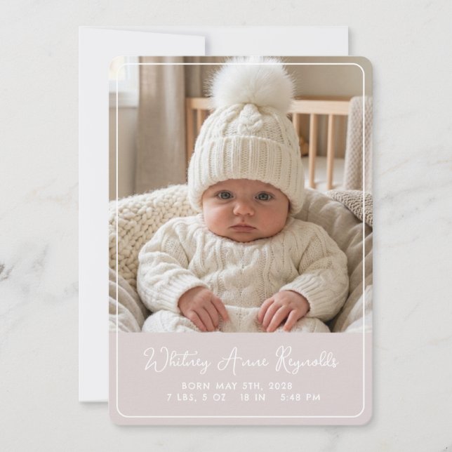 Whimsy Flat Announcement Card (Front)