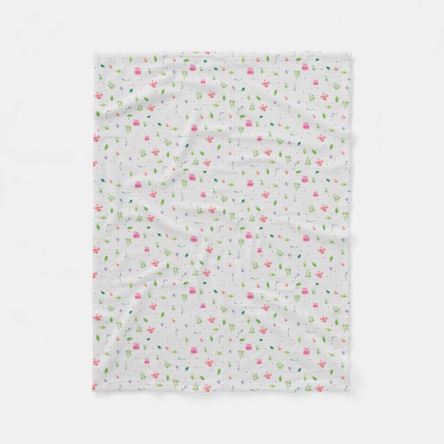 Whimsy Floral 2 Fleece Blanket (Front)