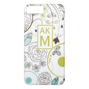 Whimsy Floral Pattern Monogram iPhone 7 Plus Case