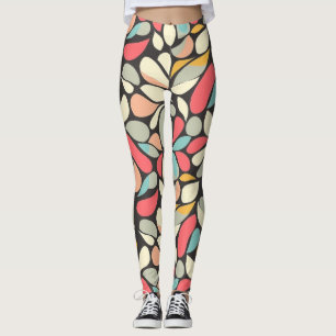 Whimsy Floral Vintage Fashion Pattern Leggings
