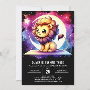 Whimsy Fun Lion Birthday  Invitation