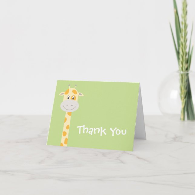 Whimsy Giraffe Thank You Card (Front)
