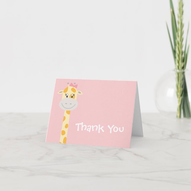 Whimsy Giraffe Thank You Card (Front)