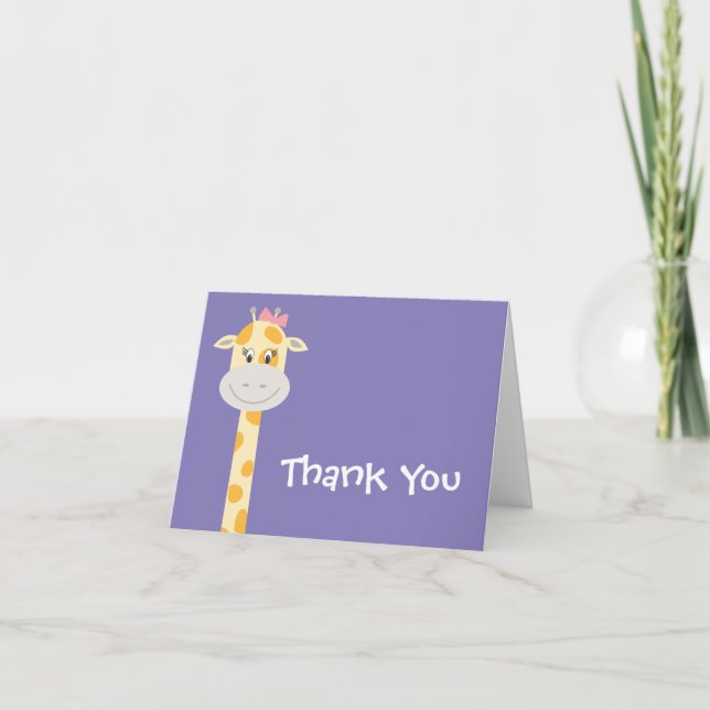 Whimsy Giraffe Thank You Card (Front)
