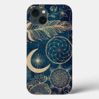 Whimsy Gold Glitter Dreamcatcher Feathers Mandala