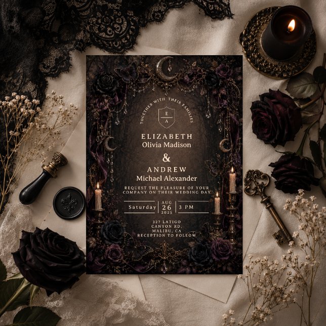Whimsy Goth Wedding Invitation (Creator Uploaded)