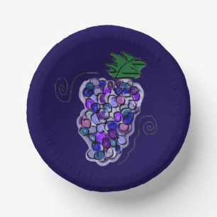 Whimsy Grapes Grape Fruit Paper Plate