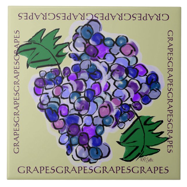 Whimsy Grapes Tile (Front)
