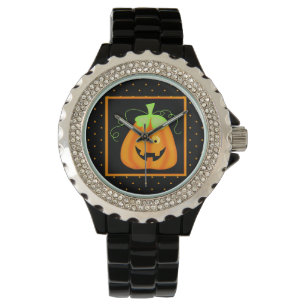 Whimsy Halloween Pumpkin on Black Watch