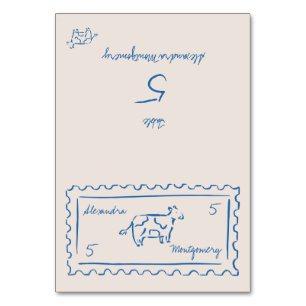 Whimsy Hand Drawn Meal Choice Wedding Place Card