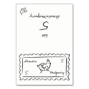 Whimsy Hand Drawn Meal Choice Wedding Place Card
