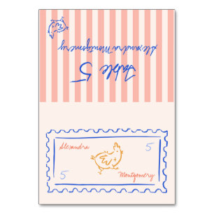 Whimsy Hand Drawn Meal Choice Wedding Place Card