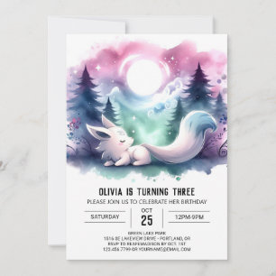 Whimsy Happy Wolf Birthday Invitation