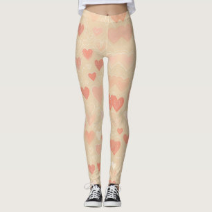 Whimsy Hearts in Pastel Leggings
