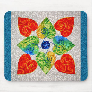 Whimsy Hearts Quilt - Block #1 Mouse Mat