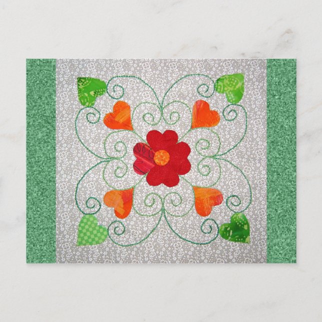 Whimsy Hearts Quilt - Block #2 Postcard (Front)