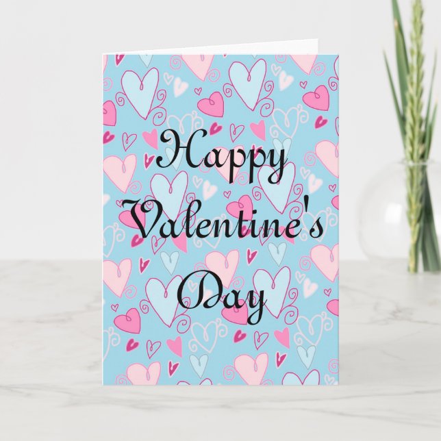 Whimsy Hearts Valentine's Day Greeting Card D2 (Front)