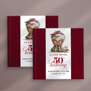 Whimsy humor 50th woman celebration guest book