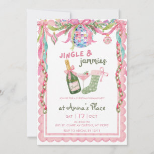 Whimsy Jingle and Jammies Christmas Party Invitation