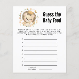 Whimsy Lion King Guess The Baby Food Shower Game