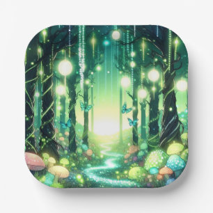 Whimsy Magical Enchanted Forest Baby Shower  Paper Plate