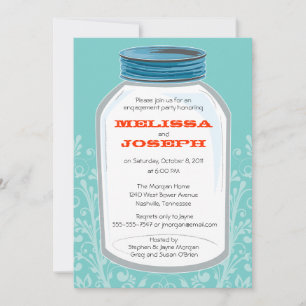 Whimsy Mason Jar Engagement Party Invitation