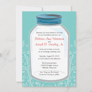 Whimsy Mason Jar Wedding Invitation