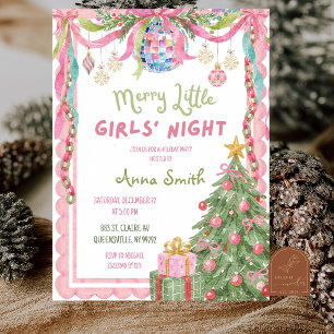 Whimsy Merry Little Girls Night Holiday party Invitation