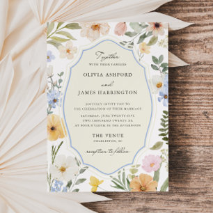 Whimsy Pastel Floral Wedding Invitation