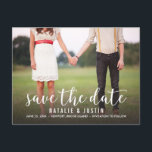 Whimsy Photo Save the Date Announcement<br><div class="desc">Whimsical and stylish save the date announcement with photo featuring white modern calligraphy script.</div>