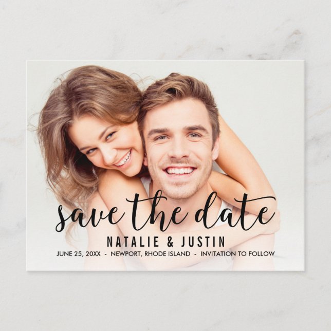 Whimsy Photo Save the Date Announcement Postcard (Front)