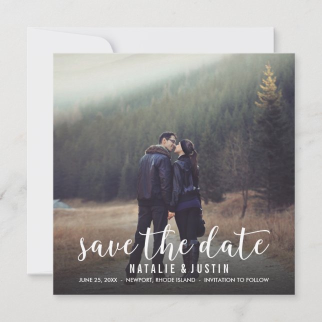 Whimsy Photo Save the Date Square Announcement (Front)