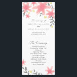 Whimsy Pink Floral Wedding Program Rack Cards<br><div class="desc">Customise this Stylish Whimsy Modern Summer Wedding Invitation featuring watercolor Pretty Pink flowers on a white background. Don't forget to customise the back side too. Designed as a template for an easy customisation. All the other matching products of this wedding collection can be found here:</div>