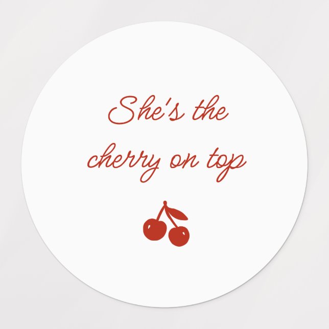Whimsy Red She's the Cherry on Top Bridal Shower (Design 1)