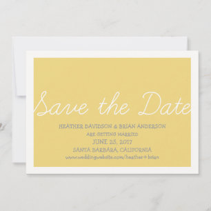 Whimsy Save the Date Invite, Yellow Invitation