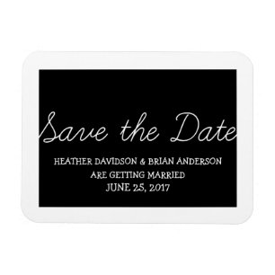Whimsy Save the Date Magnet, Black Magnet