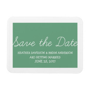 Whimsy Save the Date Magnet, Green Magnet