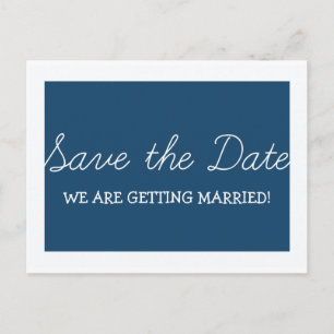 Whimsy Save the Date Postcard, Blue Announcement Postcard