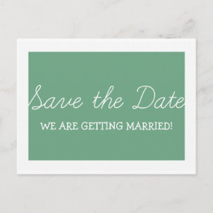 Whimsy Save the Date Postcard, Green Announcement Postcard