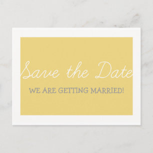 Whimsy Save the Date Postcard, Yellow Announcement Postcard