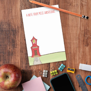 Whimsy School House with Bell  Post-it Notes