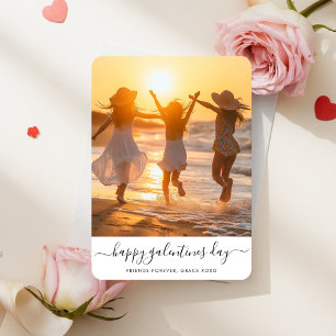 Whimsy Script Beach Photo Galentines Day Card