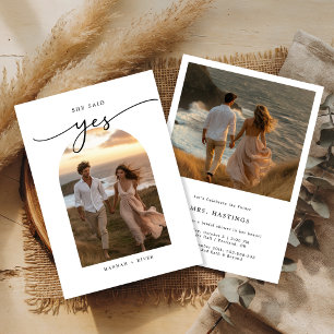 Whimsy Script Rustic Cliffside Photo Bridal Shower Invitation