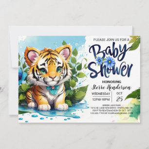 Whimsy Tiger Jungle Baby Shower Invitation