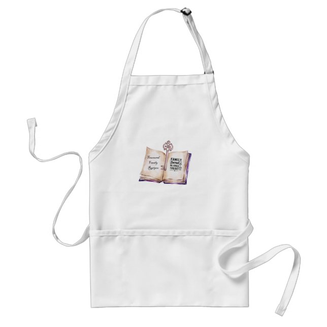 Whimsy Treasured Recipes Apron Boho Kitchen Gift (Front)