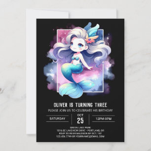 Whimsy Under the Sea Mermaid Birthday Invitation